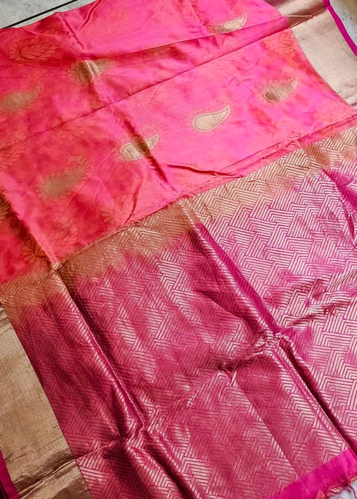 Pink Banarasi Silk Saree