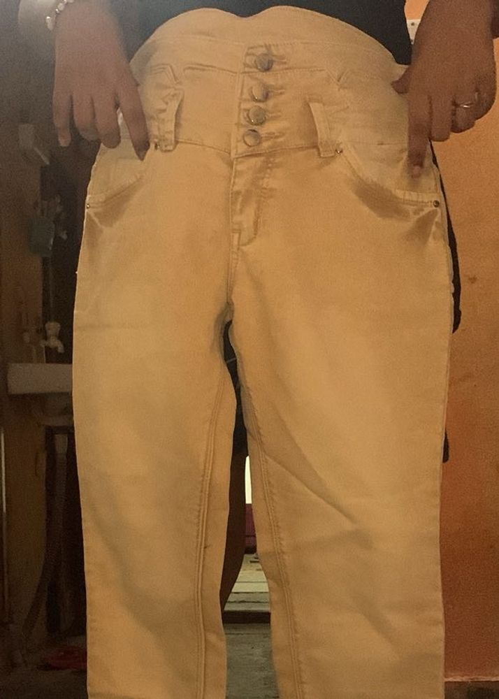 High Waisted Button Fly Jeans