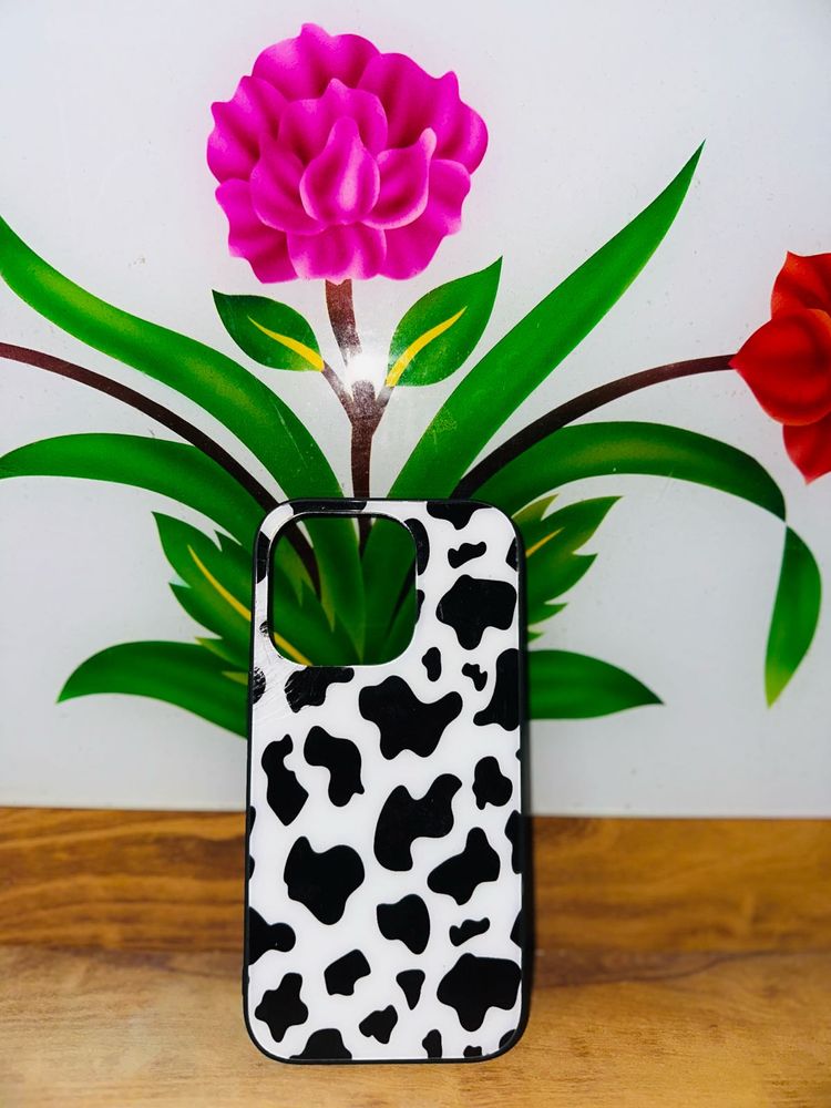 Cow Print iPhone Case For 13,14,15 Pro Glass Cover