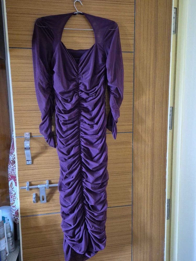 Elegant Purple Midi Dress