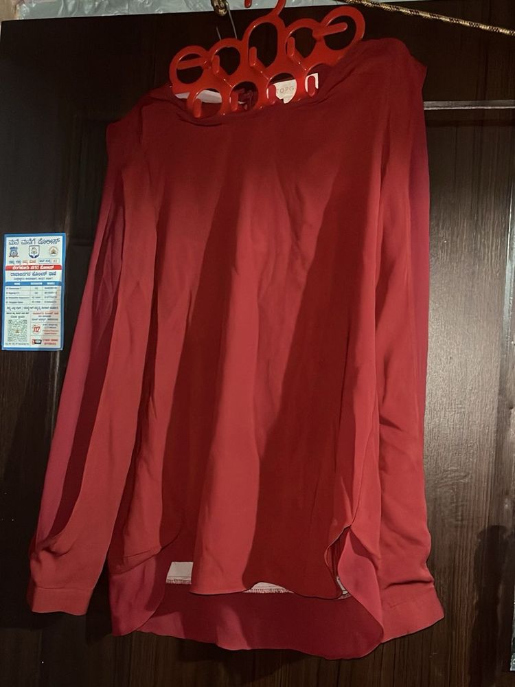 Red Long Sleeve Top