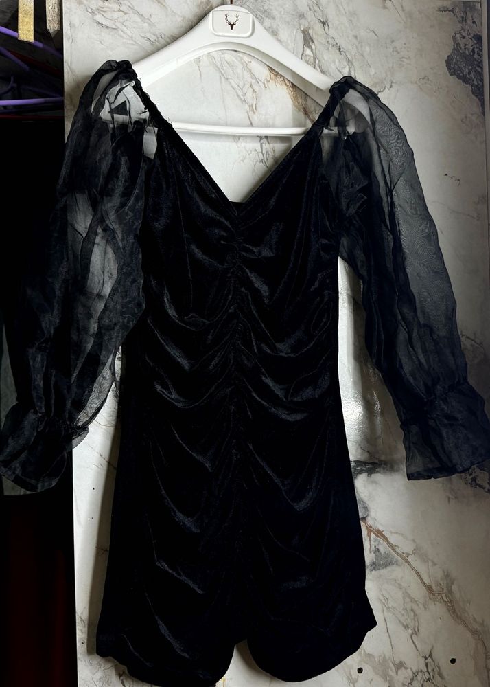 Black Velvet Mini Dress