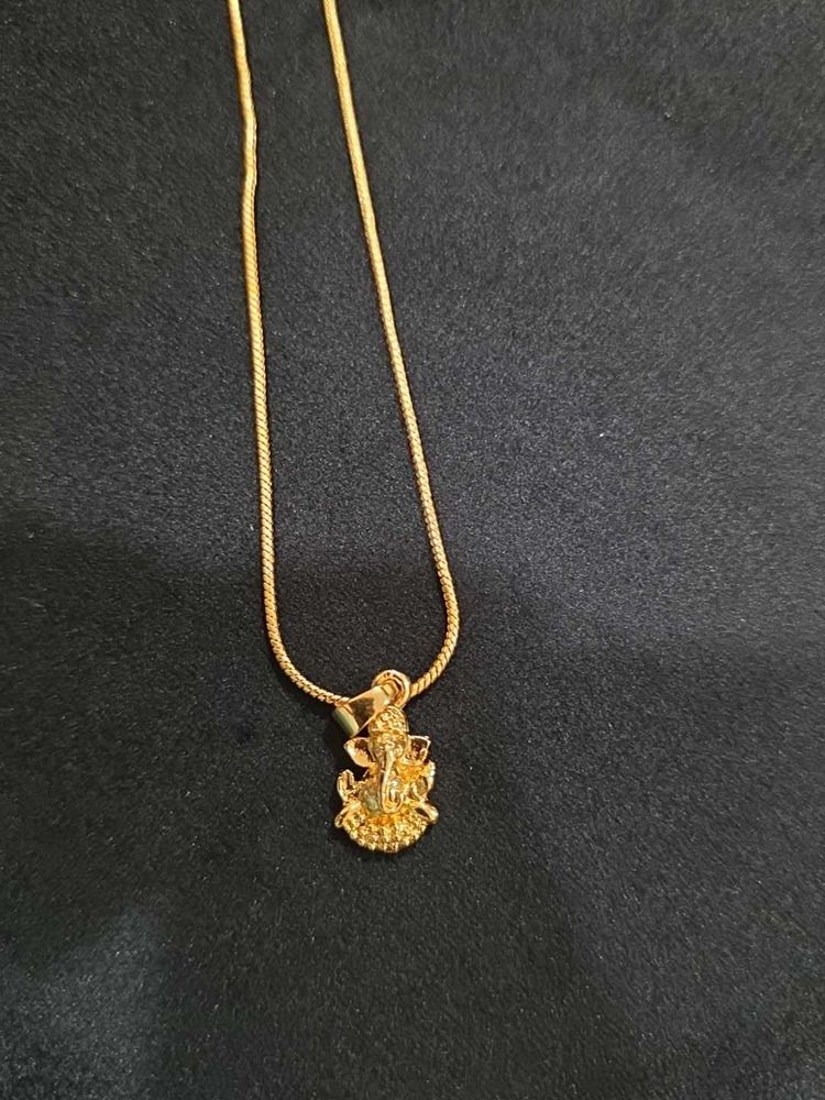 2K Gold Polish Spiritual Chain With Ganesha Locket