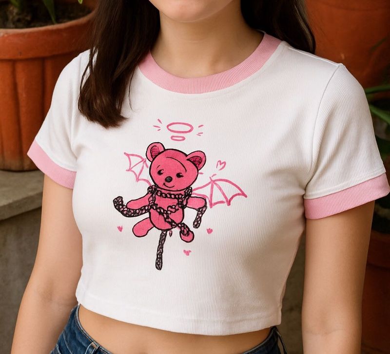 Cute Graphic Tee / crop top