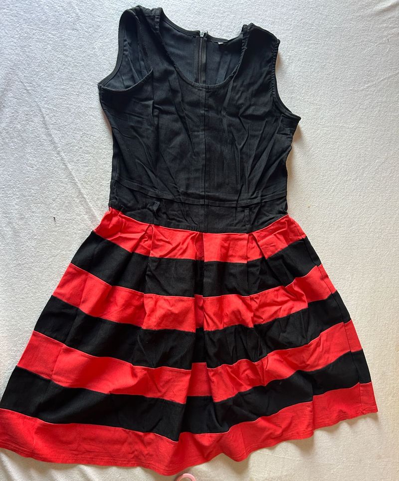 Red &amp; Black Striped Dress
