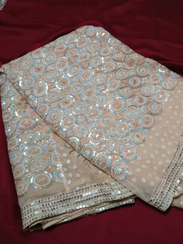 Embroidered Sequins Partywear Saree
