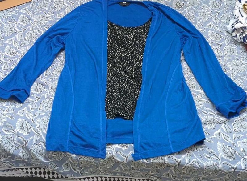 Blue shrug top