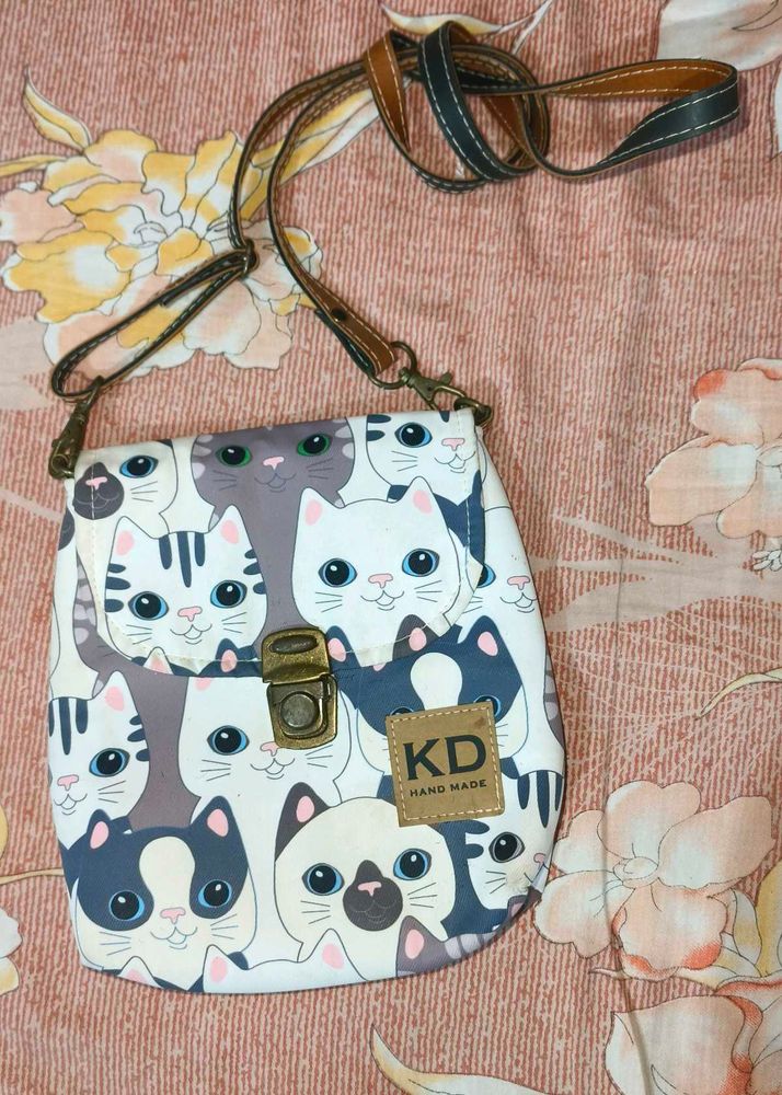 Cat Print Crossbody Bag