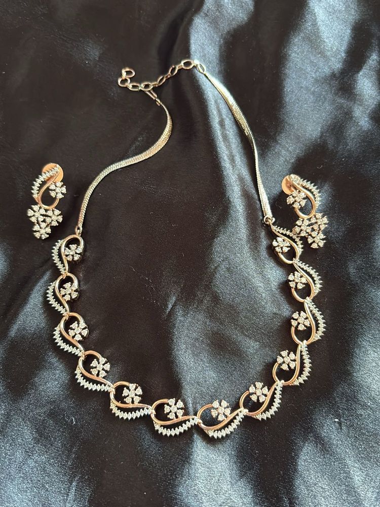 Rose Gold Plated Ad  Jewellery Set