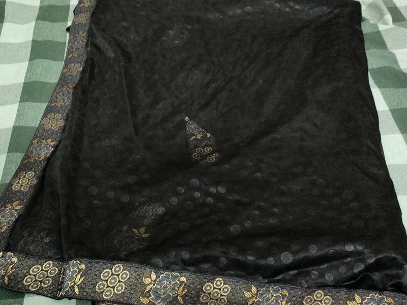 New Black Polka Dot Saree