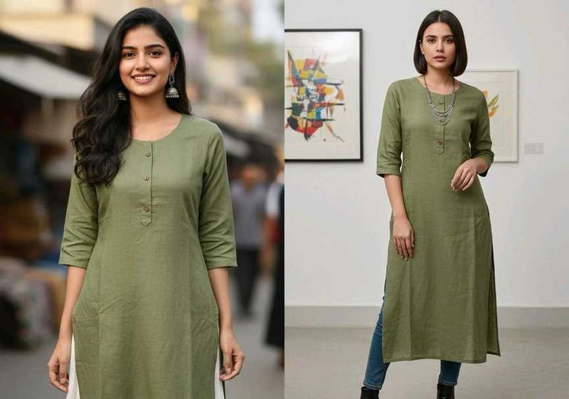 Olive Green Kurta