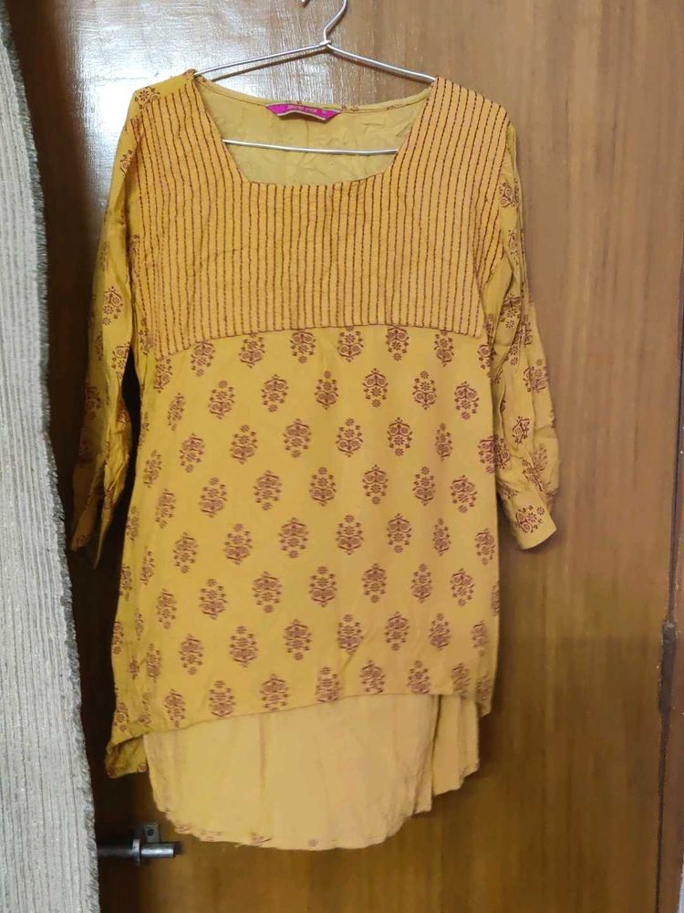 Mustard Colour Short Kurta
