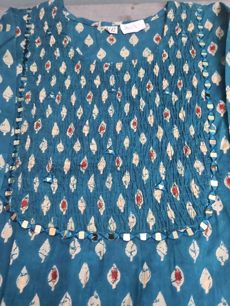 Printed Teal Kurta 2 Size Available Xl And Xxl