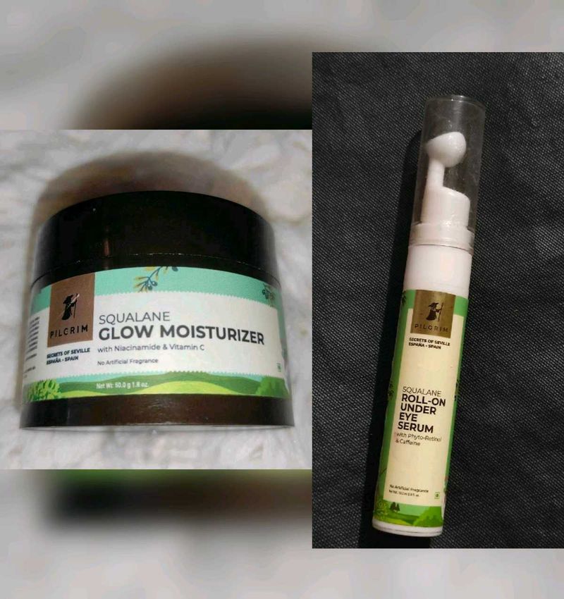 Combo Of Pilgrim Moisturizer And Under Eye Roll On