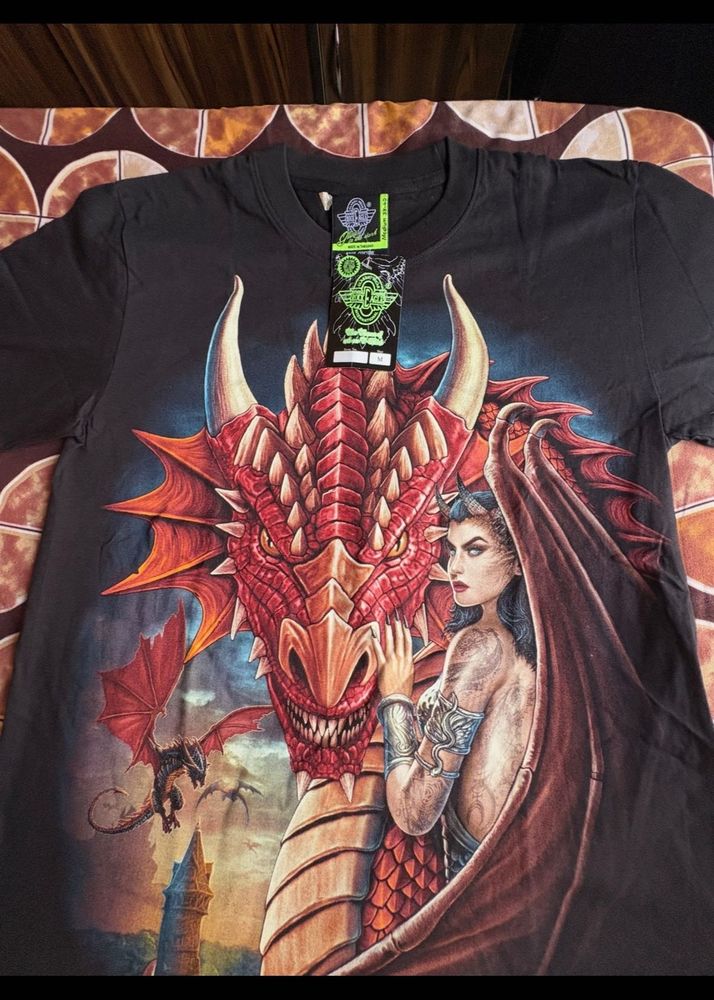 night glowing Dragon Graphic Tee made in Thailand