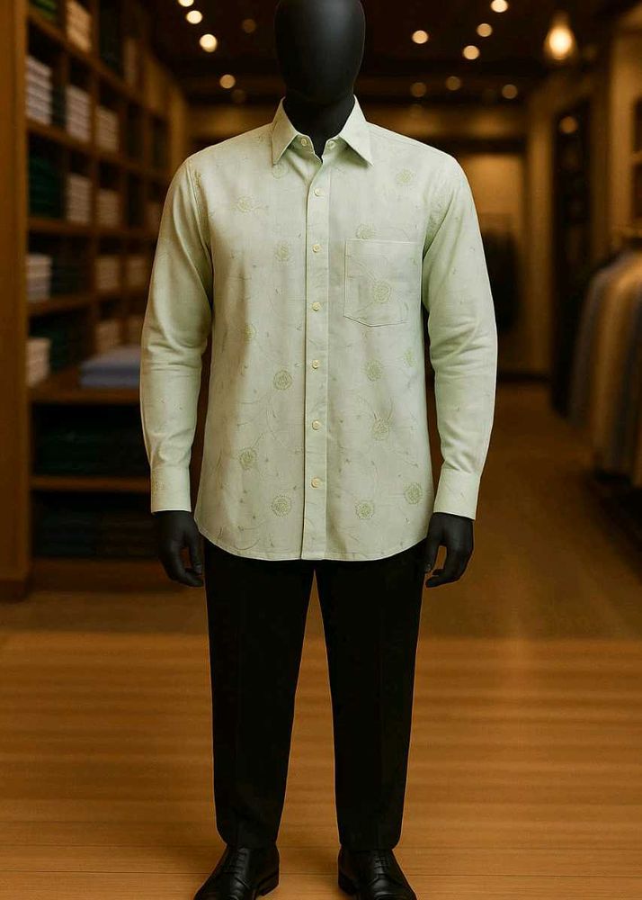 🇳🇿💫♥️ Elegant Green Patterned Shirt