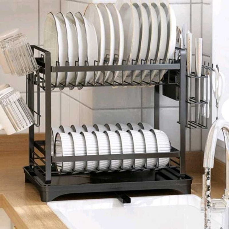 Plate Parade Double Dish Rack-WHITE