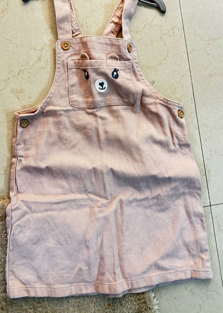 Cute Pink Bear Overalls