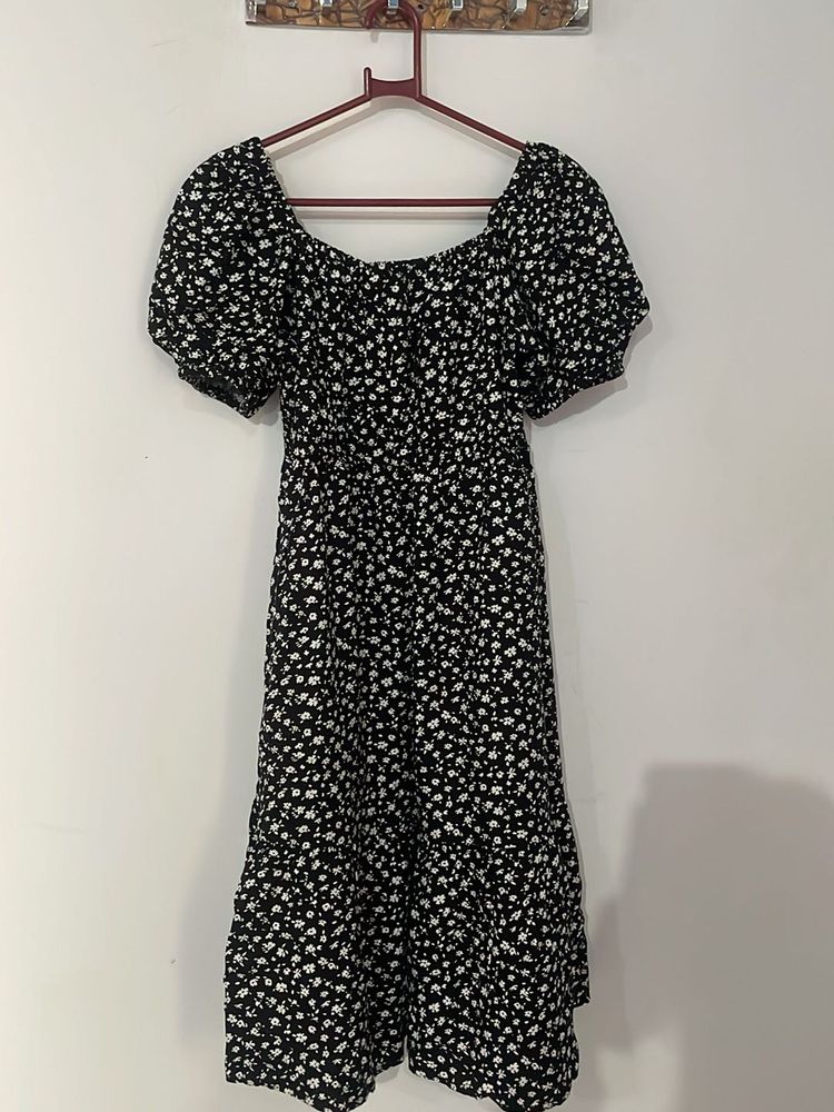 Black And White Floral One Peice For Women