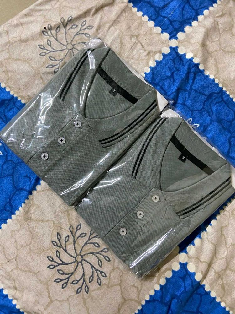 Stylish Grey Polo Shirts - New pack of 2