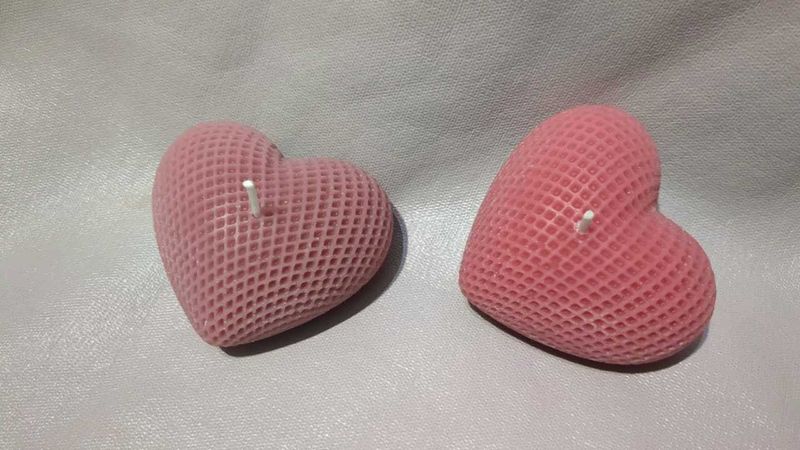 Heart Candles 1 piece rose fragrance