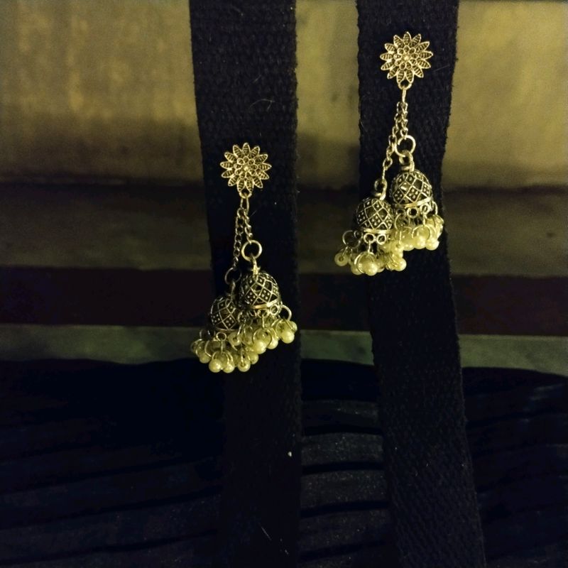 Small Quadraple Jhumka Earring