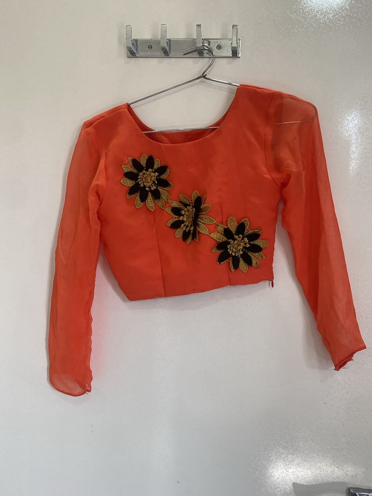 Pleted Plazo With Crop Top And Duppata