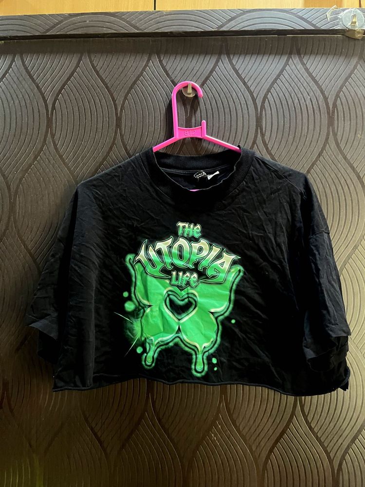 Utopia Life Graphic Crop Top