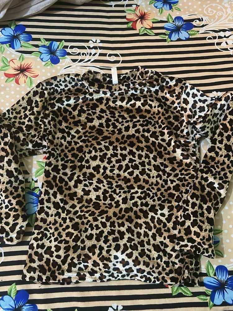 Animal Print Long Sleeve Top