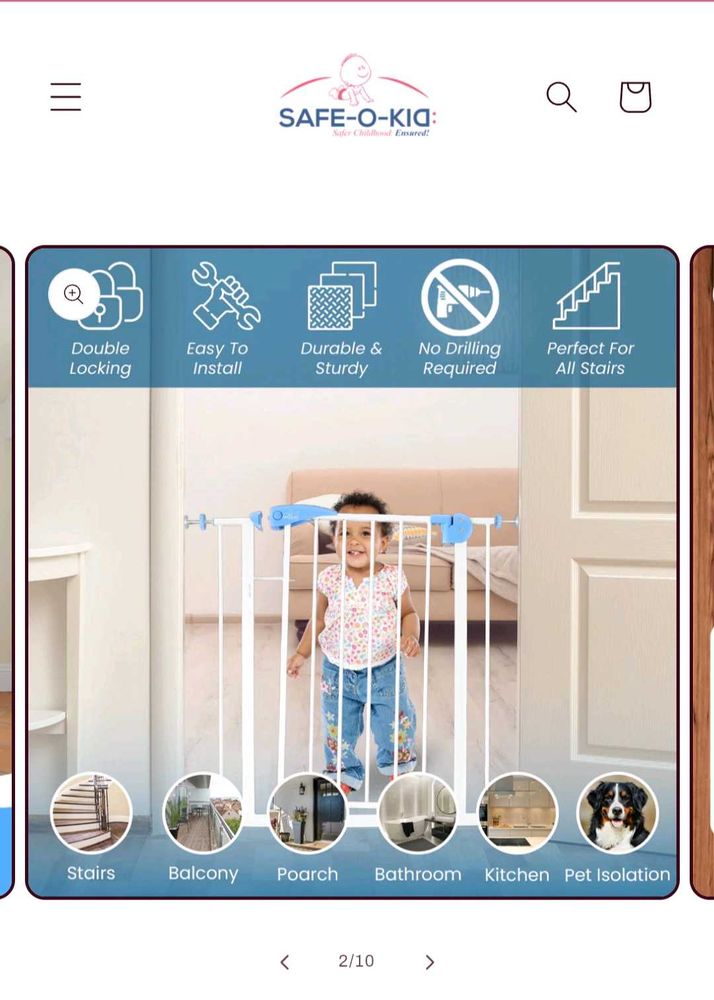 Safe-O-Kid Adjustable Baby Safety Gate