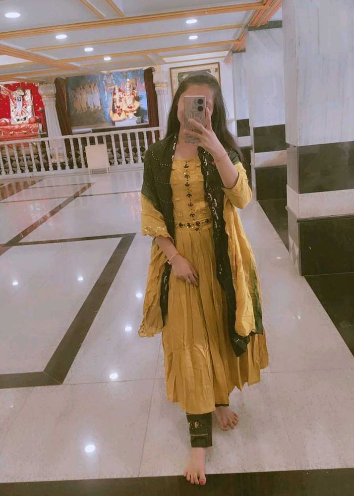 Yellow Green Kurta Set
