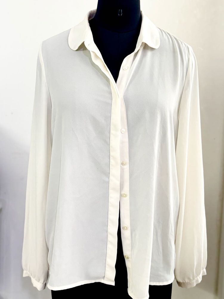 Forever 21 Elegant Full sleeves Casual White Shirt