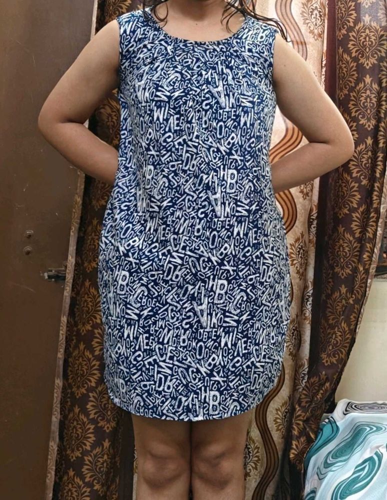 Alphabet Print Sleeveless Multi-use Dress