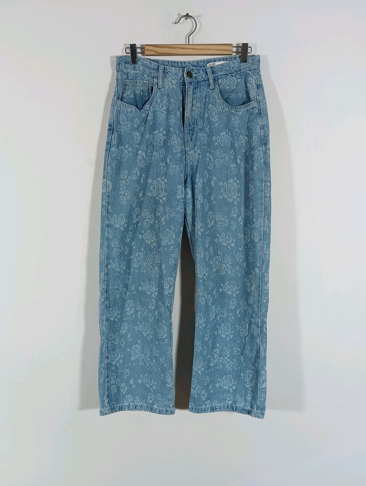 Blue Casual Printed Jeans (Women)