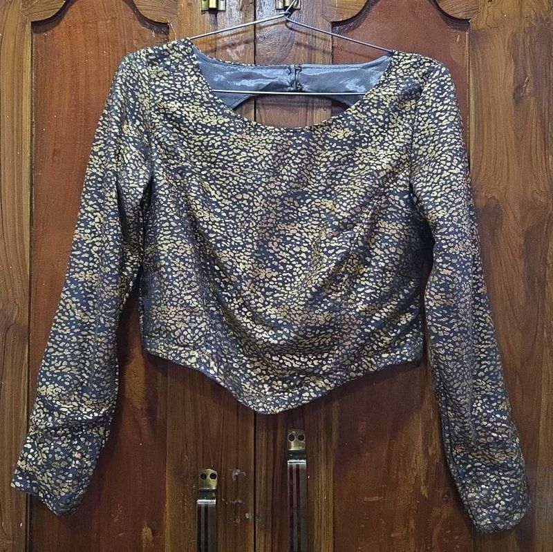 Grey Net Blouse