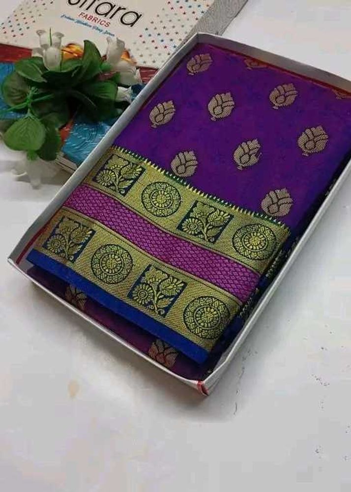 Elegant Banarasi Satin Shoulder Soft silk