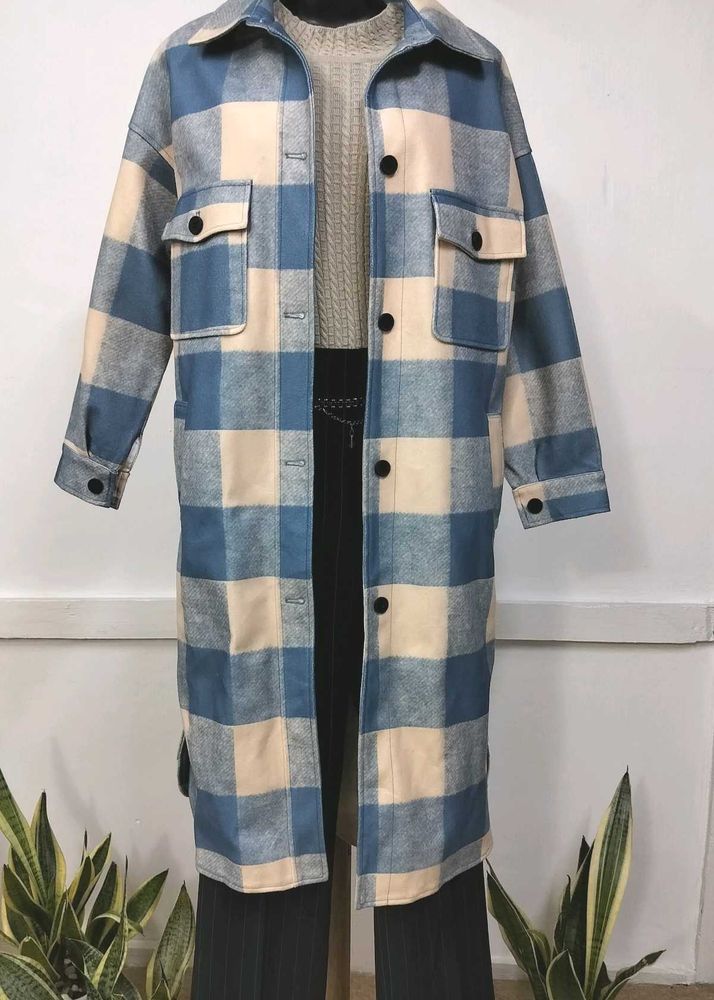 Long Check Shacket