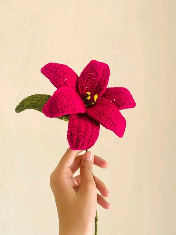Handmade Crocheted Poinsettia Flower