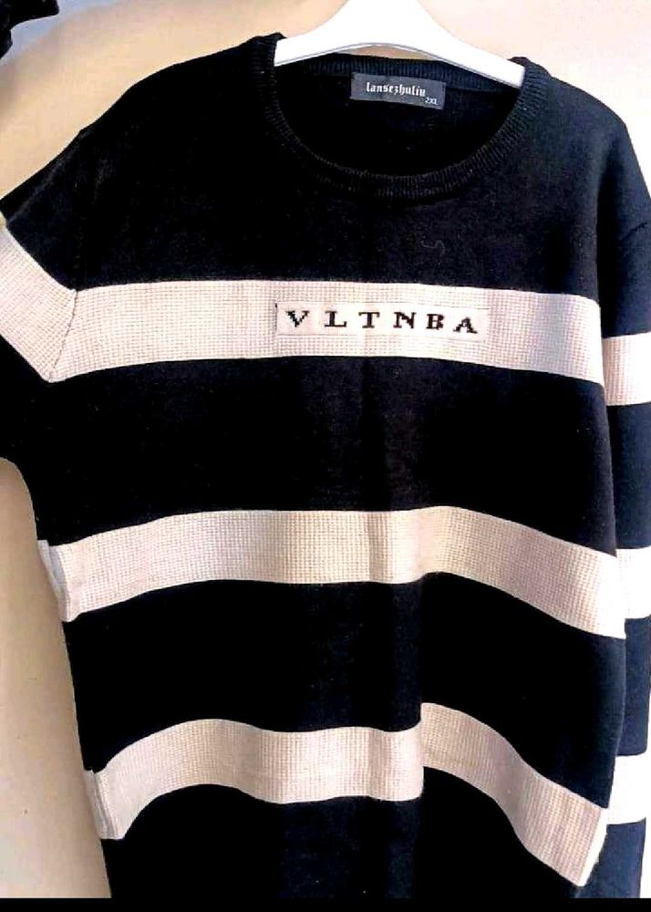 Striped white &amp; Black Sweater