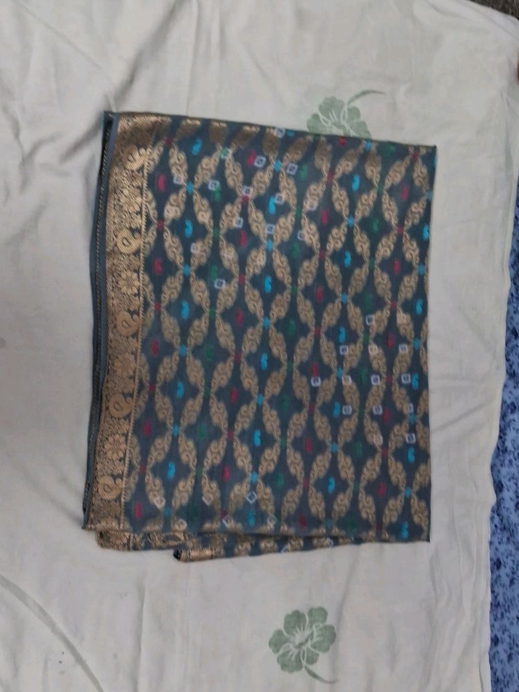 Gray Banarsi Work Dupatta 2.30mtr  Good