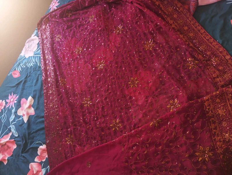 Elegant Maroon Sareee