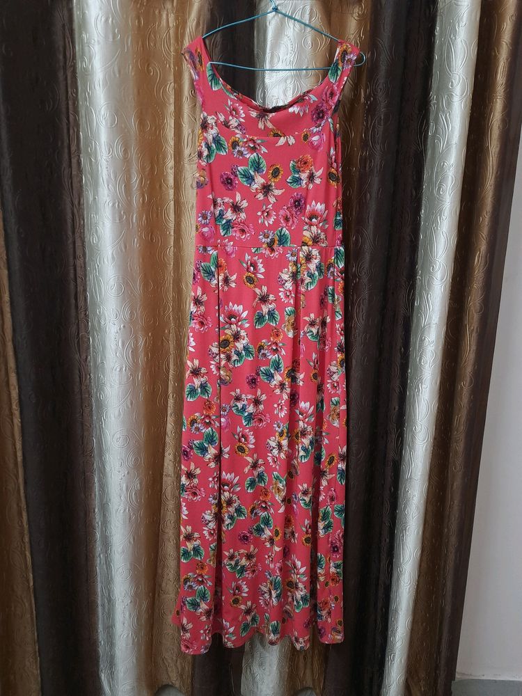 Floral Red Gown