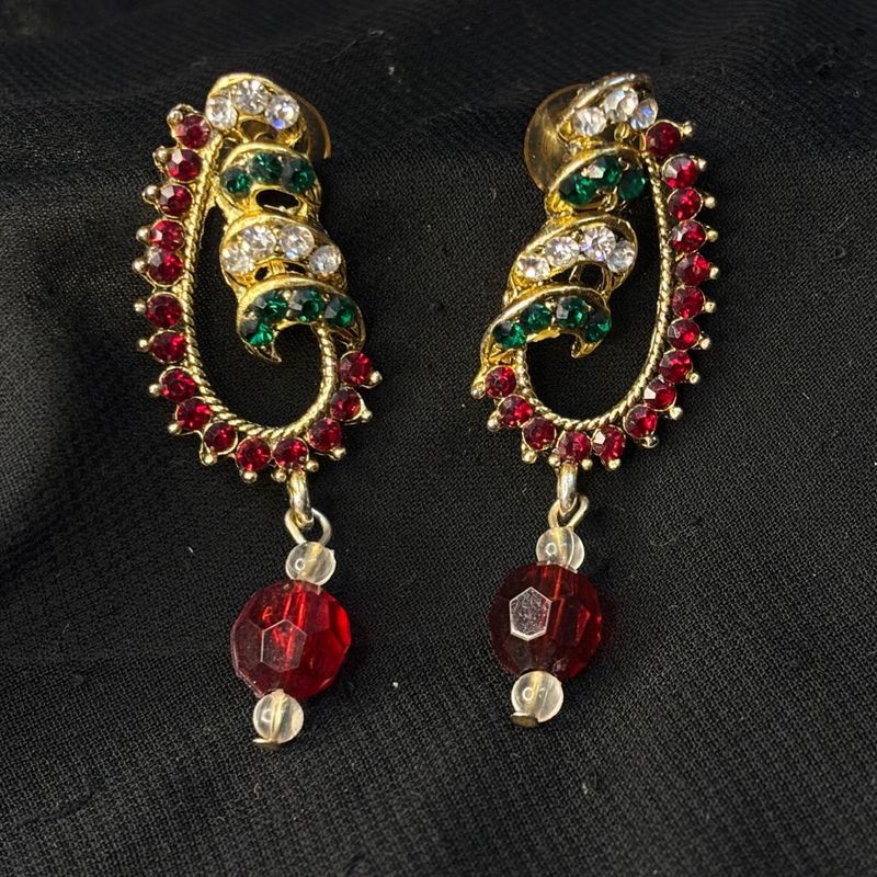 Red-Green Earrings Only ₹140