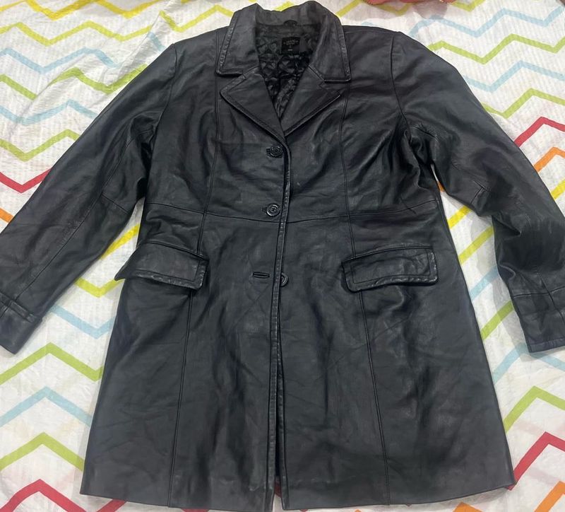 Classic Black Leather Coat