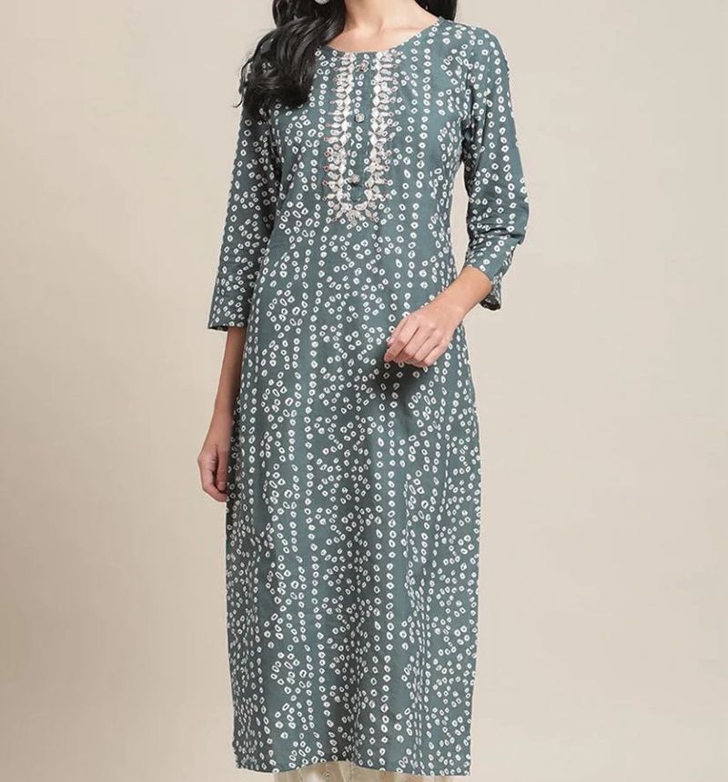 Elegant Grey Printed Kurta