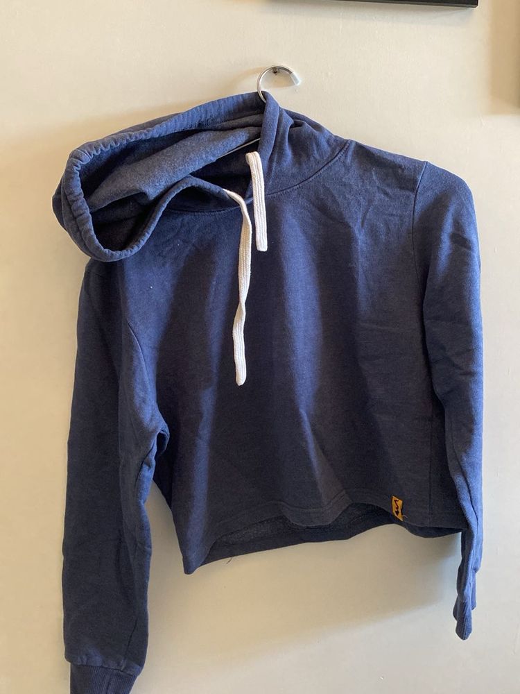 Blue Cropped Hoodie