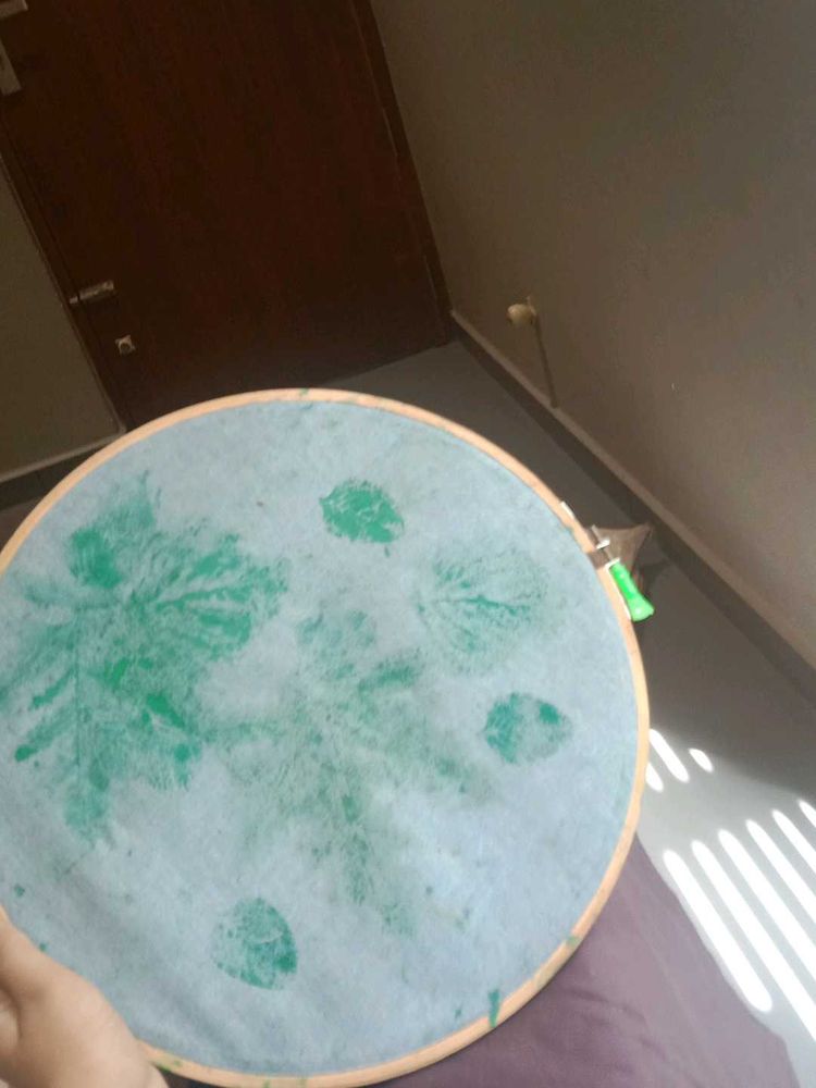 Handmade Leaf Print Embroidery Hoop