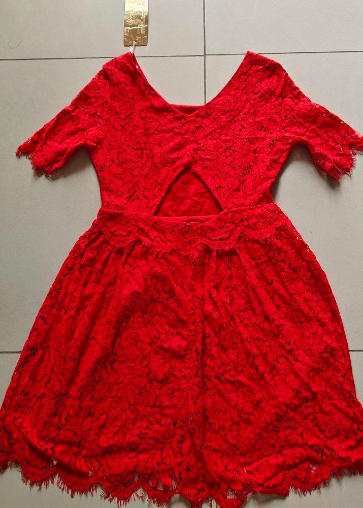 Red Lace Party Dress