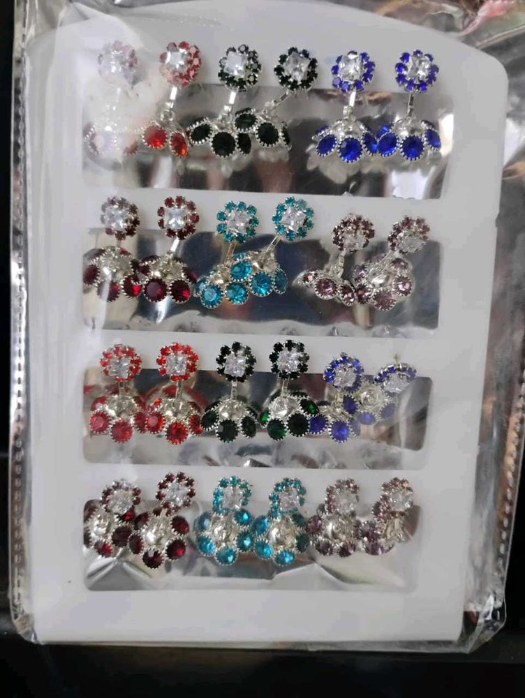 Sparkling Stud Earrings set of 12
