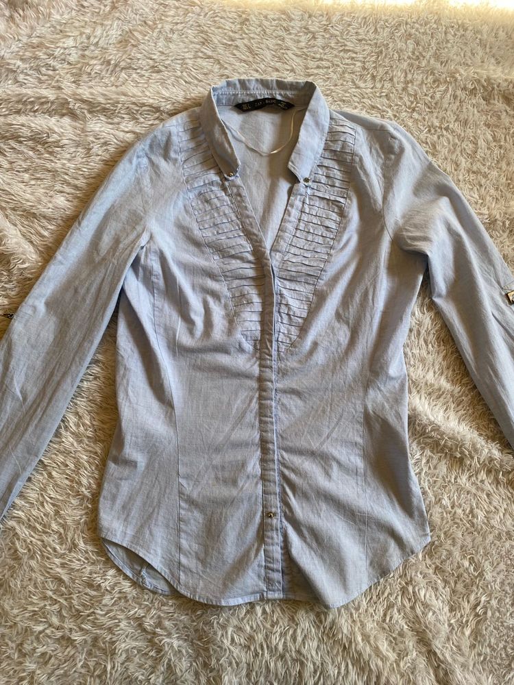 Light Blue fitted Zara Woman's Shirt